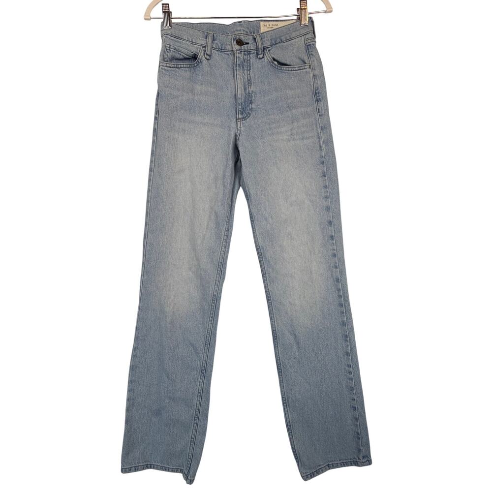 NWT Rag & Bone The Hattie Mid-Rise Full Straight Jeans Women 25 Blue Light $268 - Picture 2 of 11